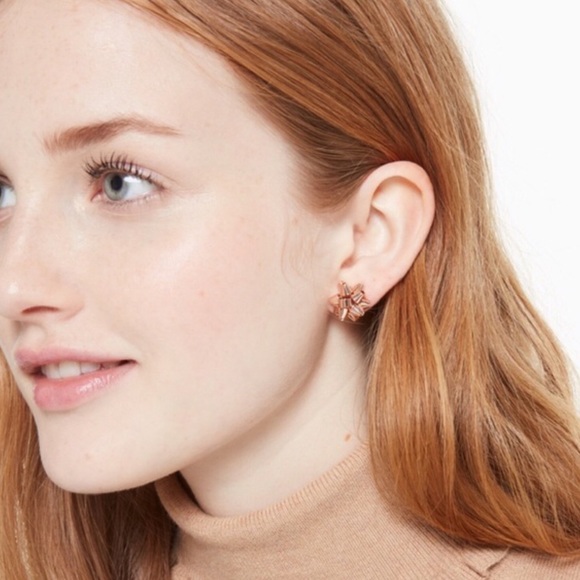 KATE SPADE • Rose Gold Bourgeois Bow Earrings - Picture 2 of 3